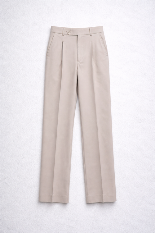 Ashford | Light Grey Wide-Leg Trouser