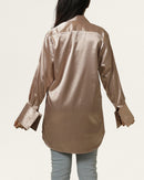 Rose Gold | Women’s Pink Silk Shirt