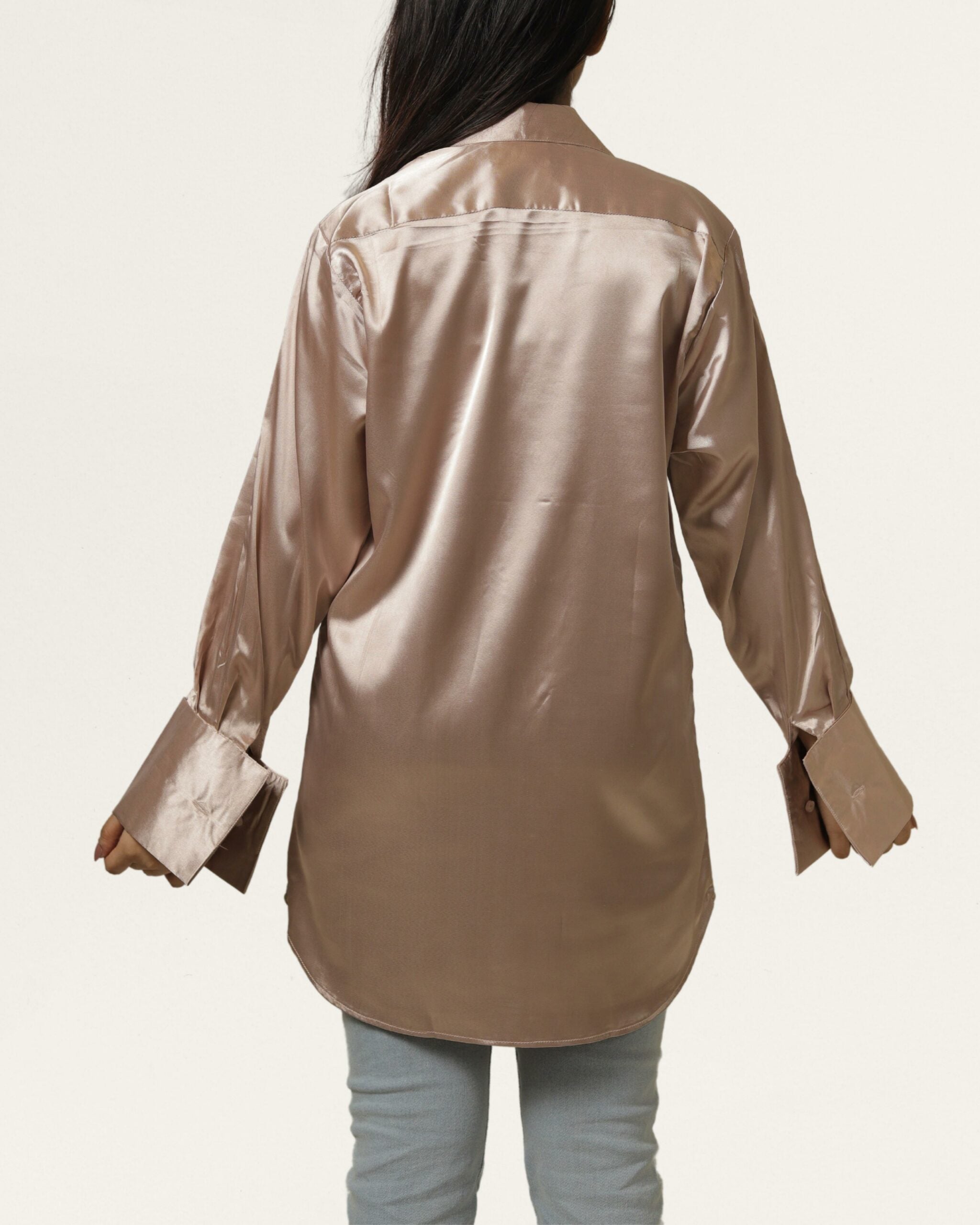 Rose Gold | Women’s Pink Silk Shirt