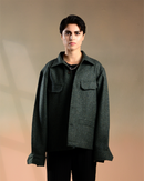 Corinthian | Forest Green Tweed Overshirt