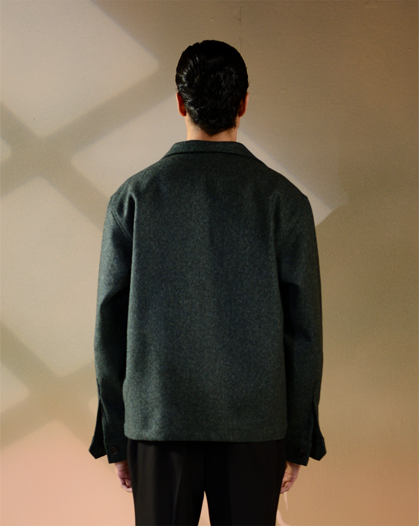 Corinthian | Forest Green Tweed Overshirt