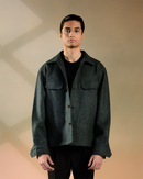 Corinthian | Forest Green Tweed Overshirt