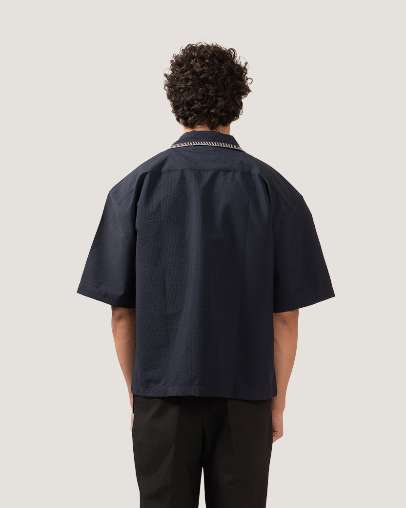 COVE | Midnight Blue Half-Sleeve Shirt