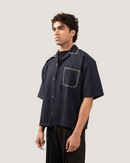 COVE | Midnight Blue Half-Sleeve Shirt