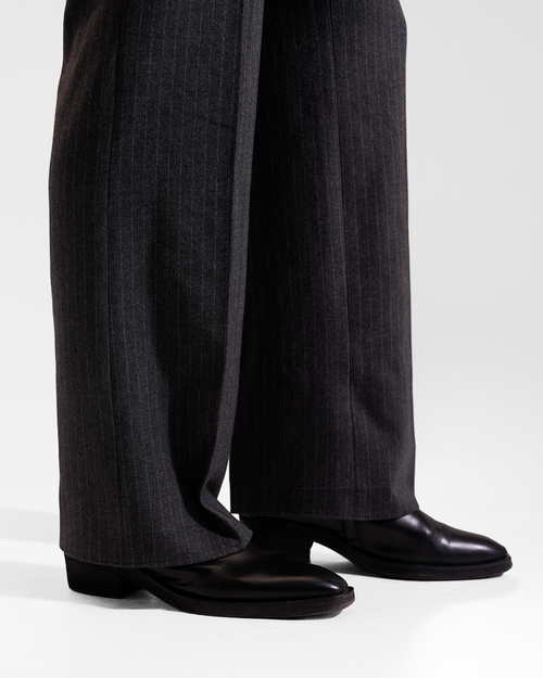 MERCER | Pinstripe Wide Leg Trouser
