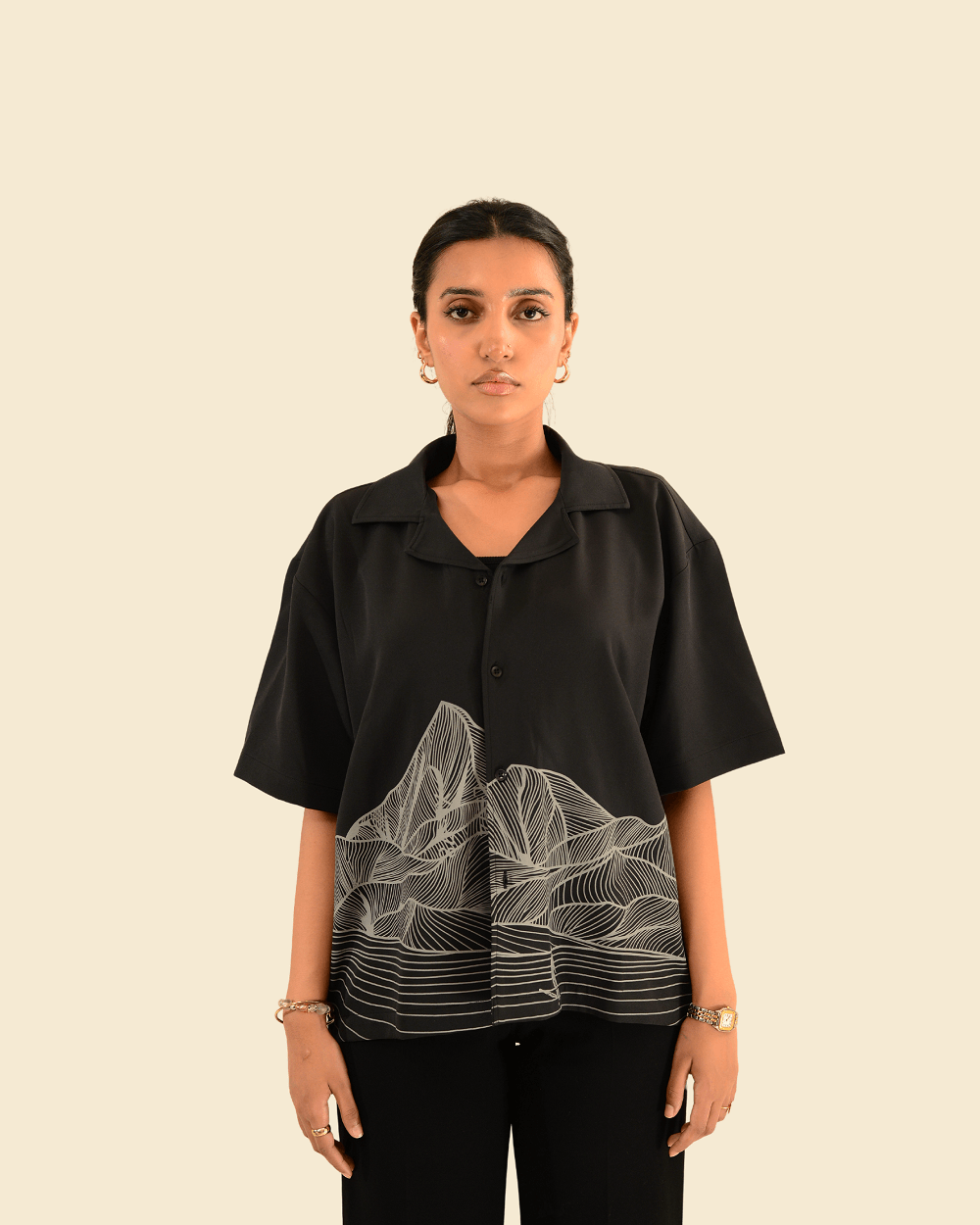 Dakota | Black Half Sleeve Shirt