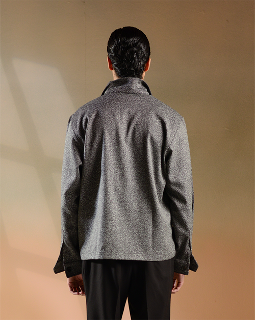 Dimos | Slate Grey Tweed Overshirt
