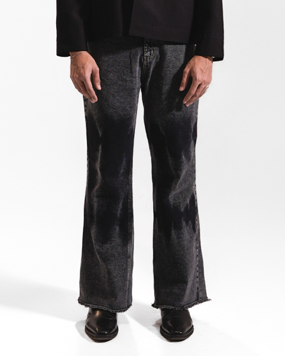 Dusk | Grey Wide Leg Denim Pant
