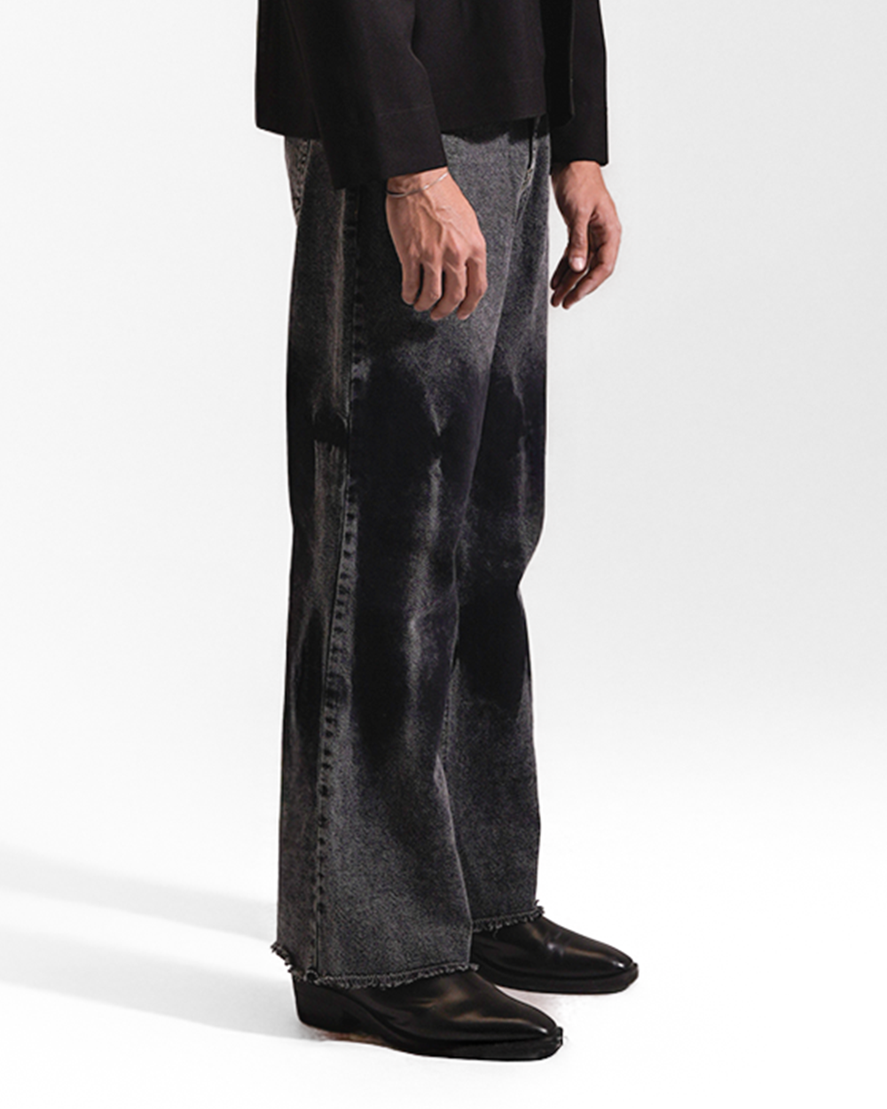 Dusk | Grey Wide Leg Denim Pant