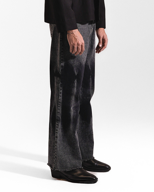 Dusk | Grey Wide Leg Denim Pant