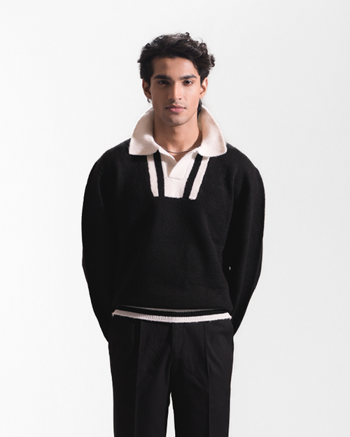 HAYDEN II | Contrast Collar Knit Sweater