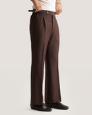 Cael | Espresso Brown Flared Pants with Side Adjusters