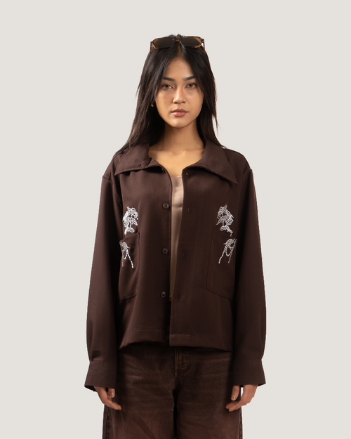 HEARTH | Sepia Embroidered Overshirt