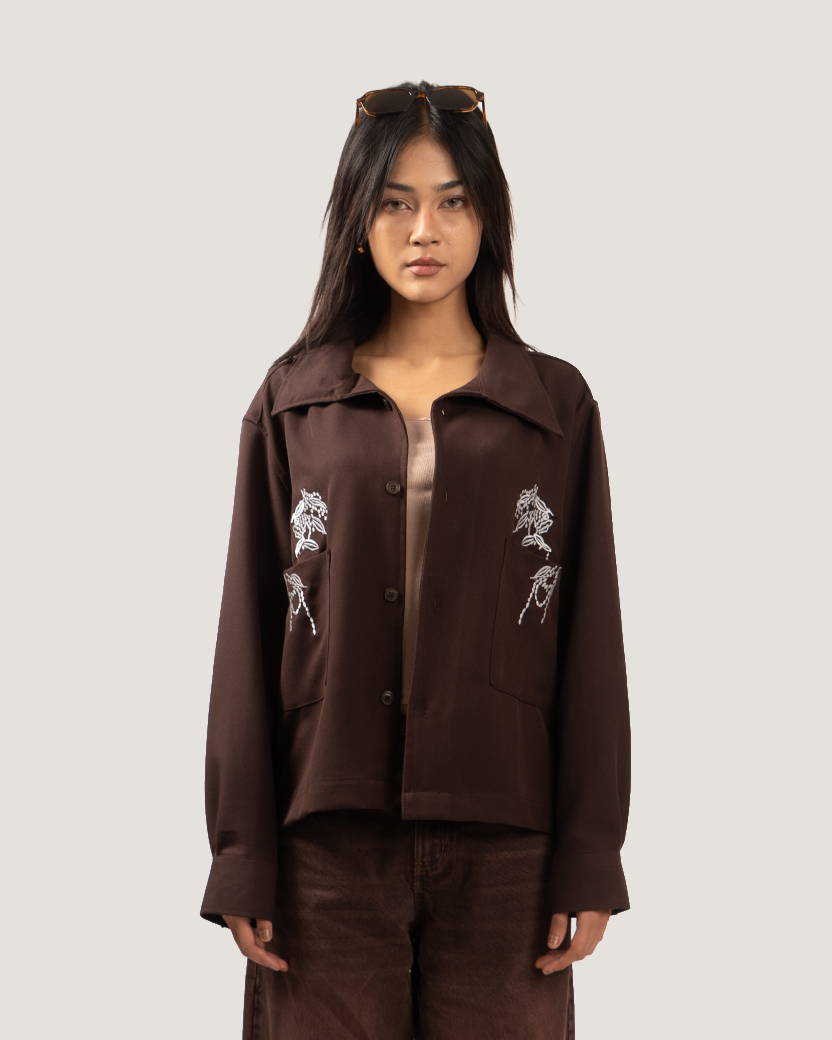HEARTH | Sepia Embroidered Overshirt