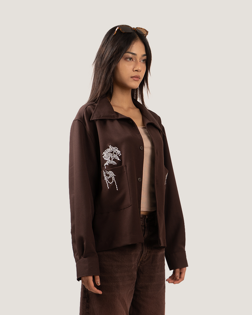 HEARTH | Sepia Embroidered Overshirt