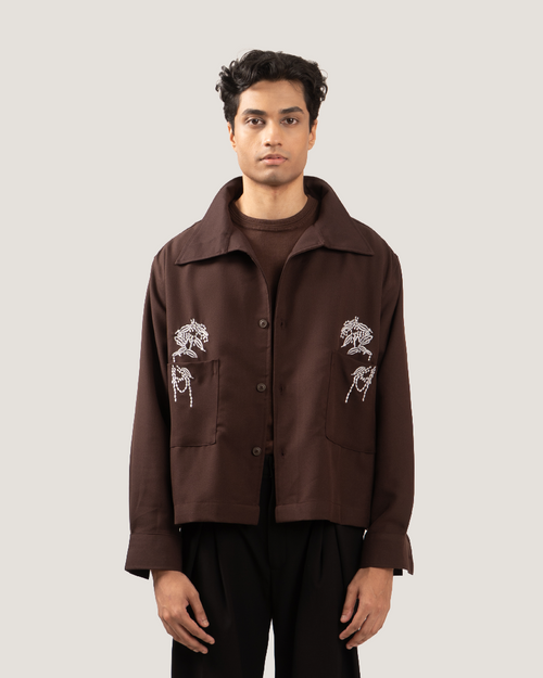 HEARTH | Sepia Embroidered Overshirt