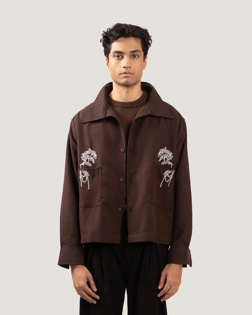 HEARTH | Sepia Embroidered Overshirt