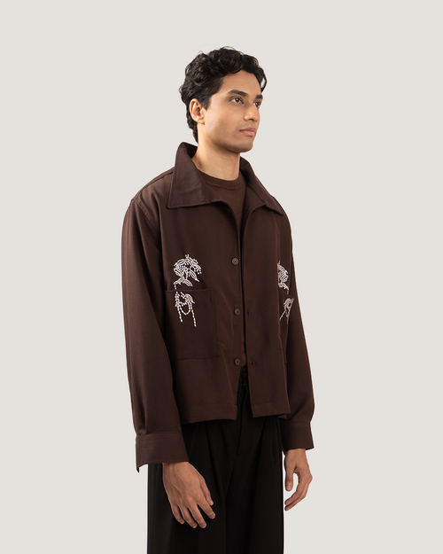 HEARTH | Sepia Embroidered Overshirt