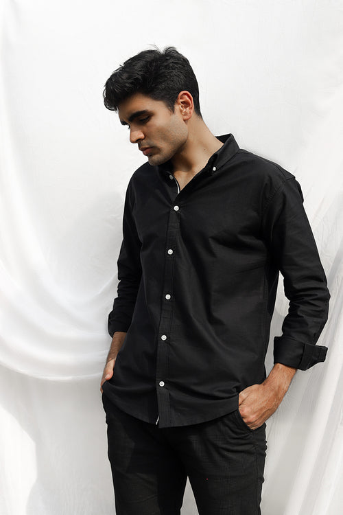 Charcoal Oxford | Black Shirt