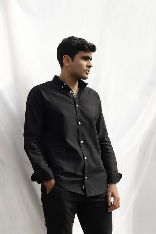 Charcoal Oxford | Black Shirt