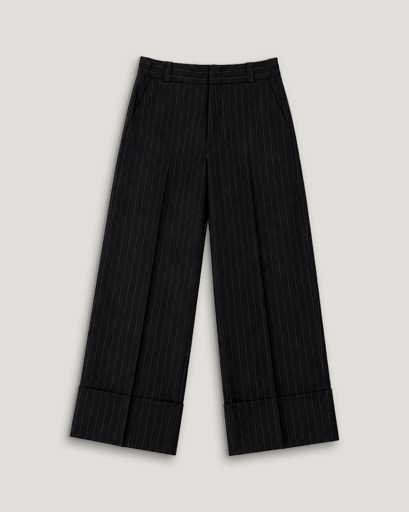 LEDGER | Marine Cuffed Pinstripe Trouser