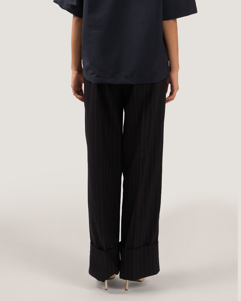 LEDGER | Marine Cuffed Pinstripe Trouser