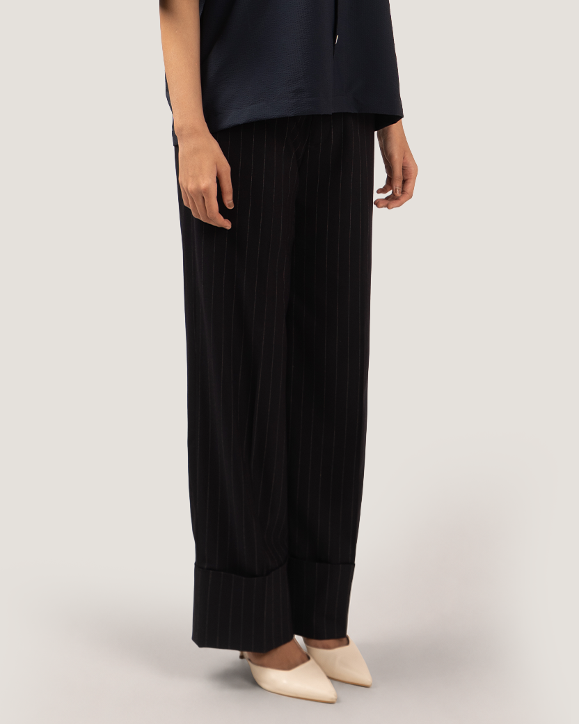 LEDGER | Marine Cuffed Pinstripe Trouser
