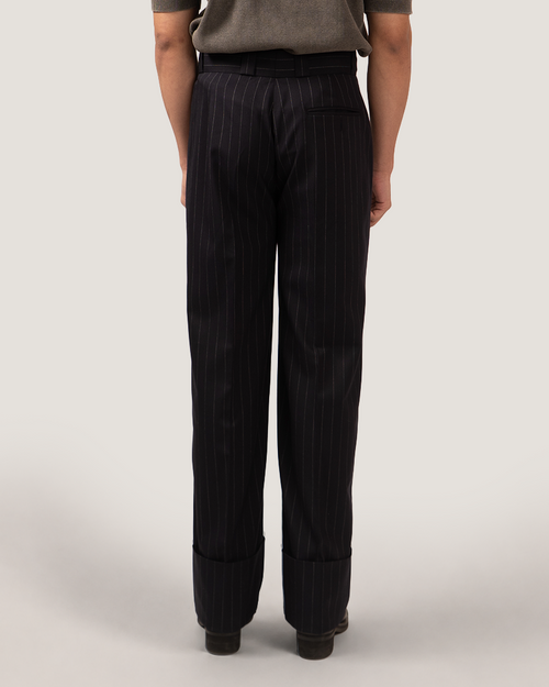LEDGER | Marine Cuffed Pinstripe Trouser