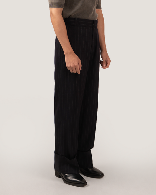 LEDGER | Marine Cuffed Pinstripe Trouser