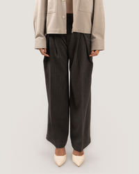 MARLOWE | Charcoal Pinstripe Formal Trouser