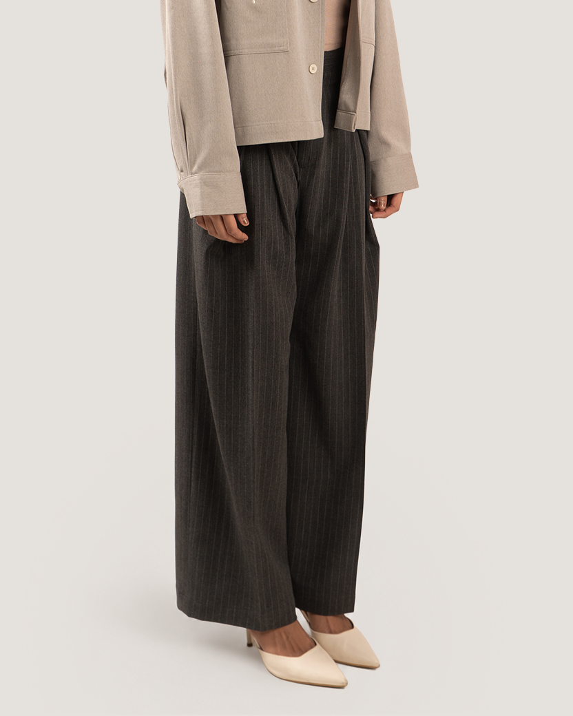 MARLOWE | Charcoal Pinstripe Formal Trouser