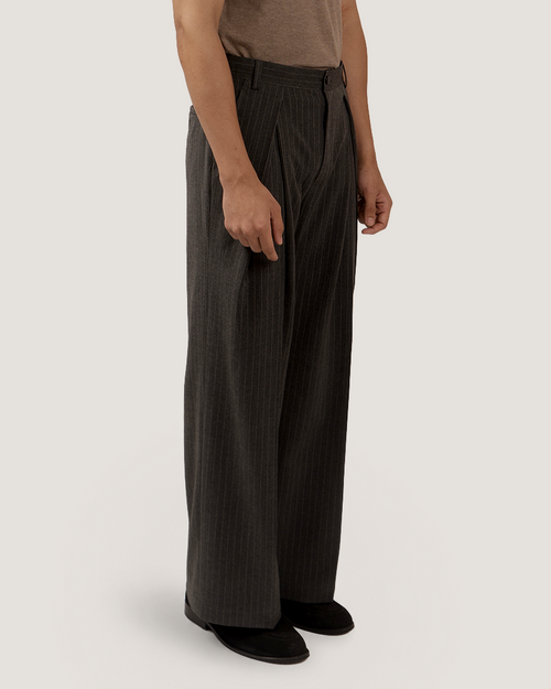 MARLOWE | Charcoal Pinstripe Formal Trouser