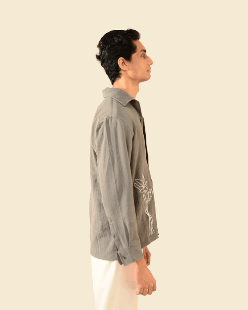 Masahru | Grey Full Sleeve Shirt