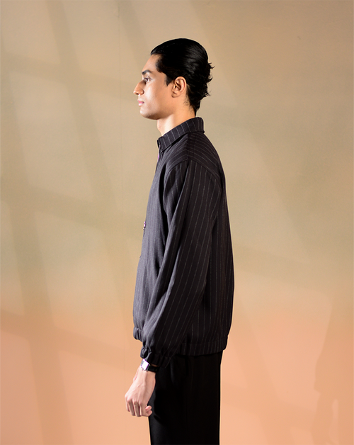 Mason | Charcoal Pinstripe Shacket