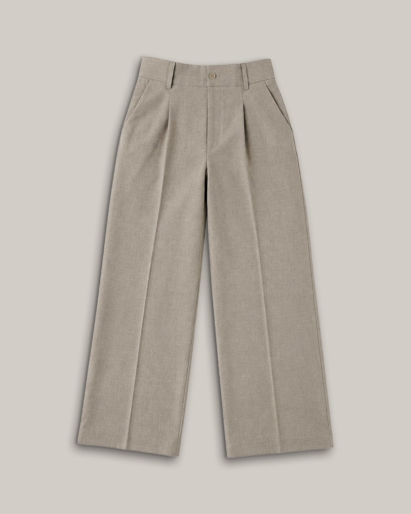 NOTCH | Grey Buttoned Side-Vent Trousers
