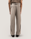 NOTCH | Grey Buttoned Side-Vent Trousers