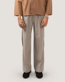 NOTCH | Grey Buttoned Side-Vent Trousers