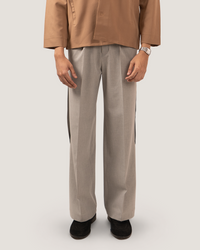 NOTCH | Grey Buttoned Side-Vent Trousers