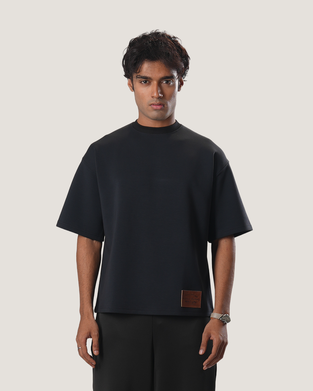 Obsidian  | Black Boxy Scuba Tee
