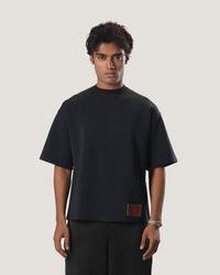 Obsidian  | Black Boxy Scuba Tee