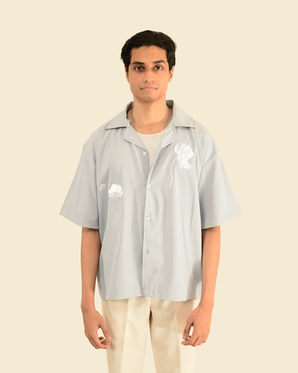Pompei | Powder Blue Half Sleeve Shirt