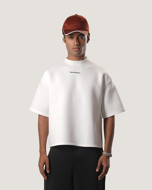 Shift | Cropped White Scuba Tee
