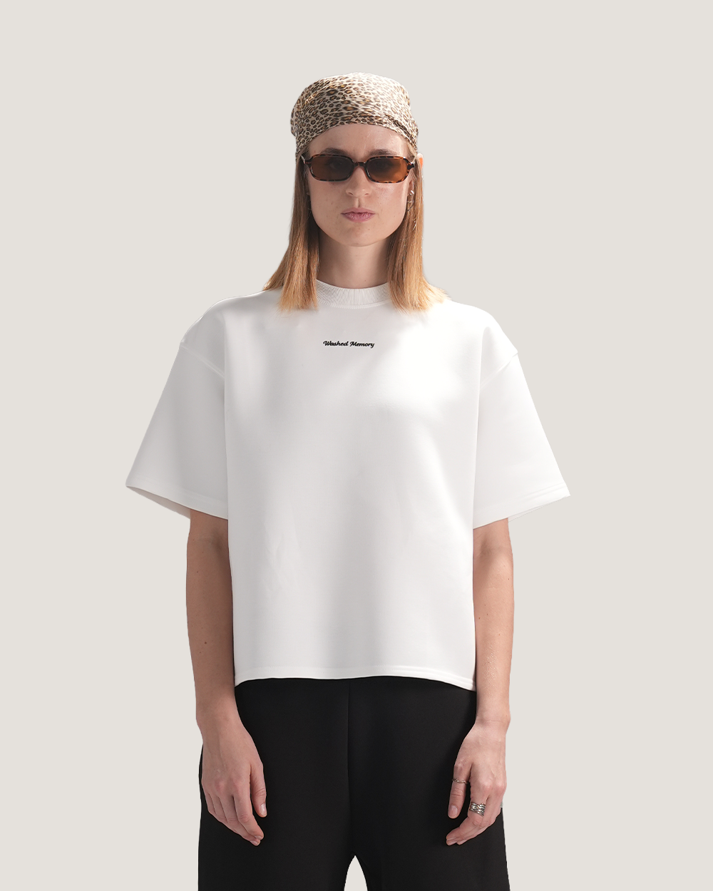 Shift | Cropped White Scuba Tee