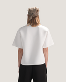 Shift | Cropped White Scuba Tee