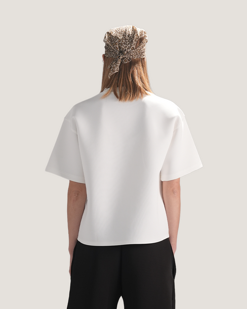 Shift | Cropped White Scuba Tee