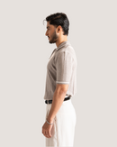 Noé | Light Taupe Knit Polo Shirt