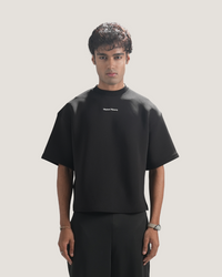 Slate | Cropped Black Scuba Tee