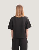 Slate | Cropped Black Scuba Tee