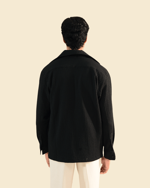 Valentio | Black Full Sleeve Shirt