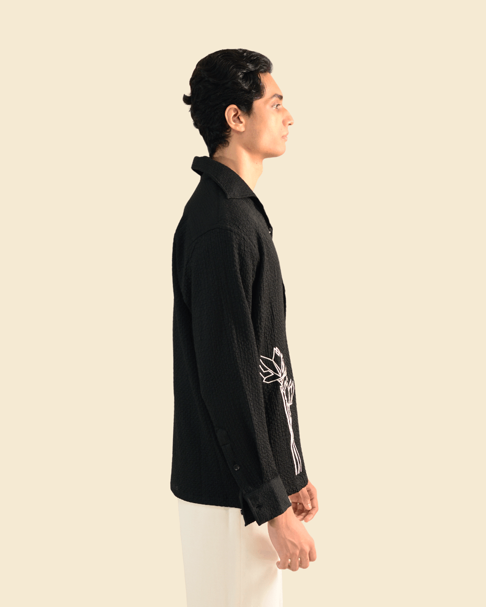 Valentio | Black Full Sleeve Shirt